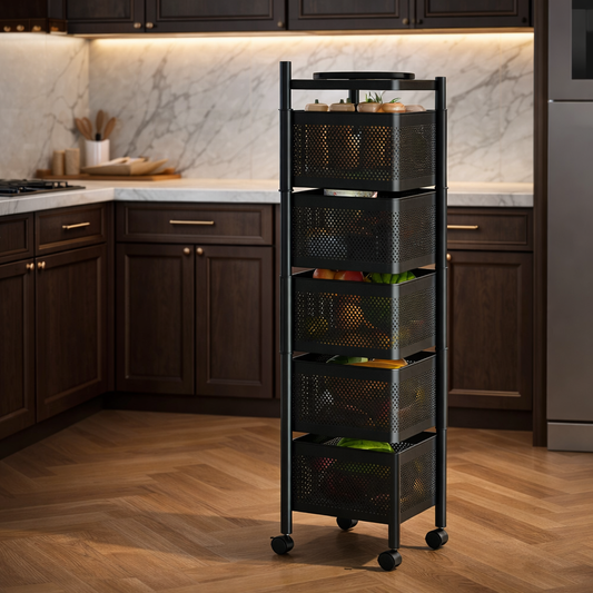 5-Tier Mesh Storage Trolley