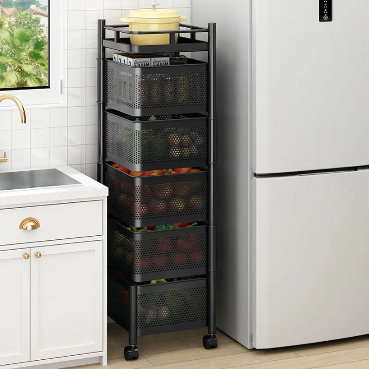 5-Tier Mesh Storage Trolley